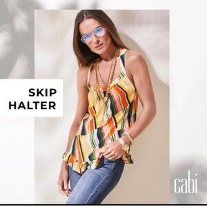 CAbi #5979 Skip Halter strappy summer blouse
